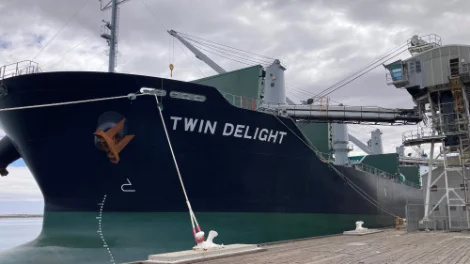 The first vessel at our Wallaroo port being loaded with lentils. 2024.25 Wallaroo first vessel_web.jpg