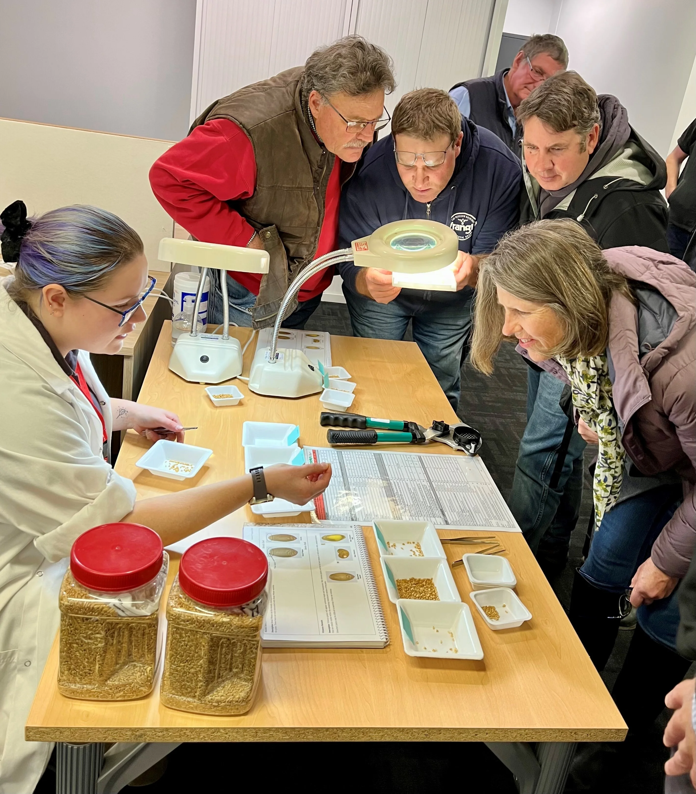Viterra Laboratory Commodity Technician Elise Culver showing SADGA forum attendees how we inspect Durum quality 220802 report.jpg